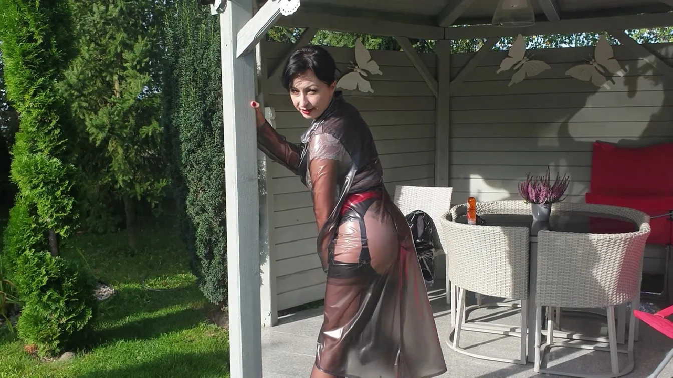 Fetish Raincoat And Black Nylons XXX